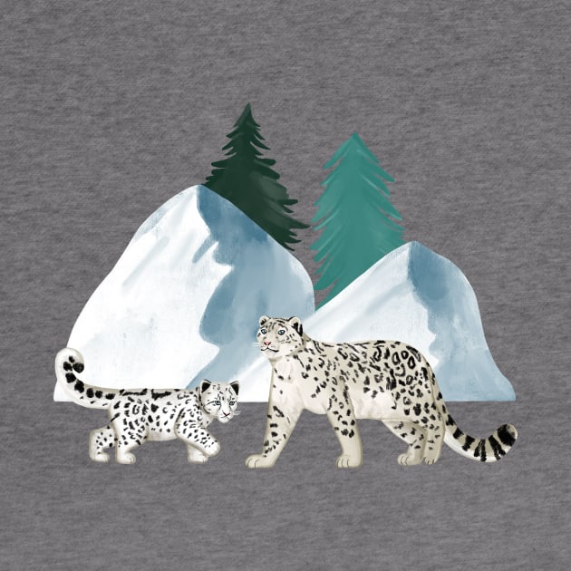 Snow Leopards on a Snowy Day by tangerinetane